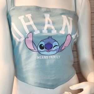 Light blue , Lilo and Stitch , crop top , size Medium